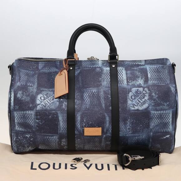 LOUIS VUITTON Damier Salt Keepall Bandouliere 50 Bag Blue N50059 - Picture 12 of 16
